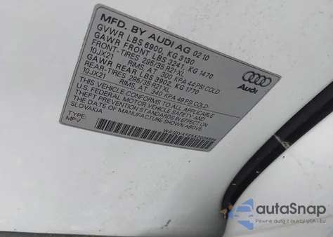 2010 Audi Q7 4.2 Prestige из США, поврежденный, VIN WA1DVAFE5AD005694